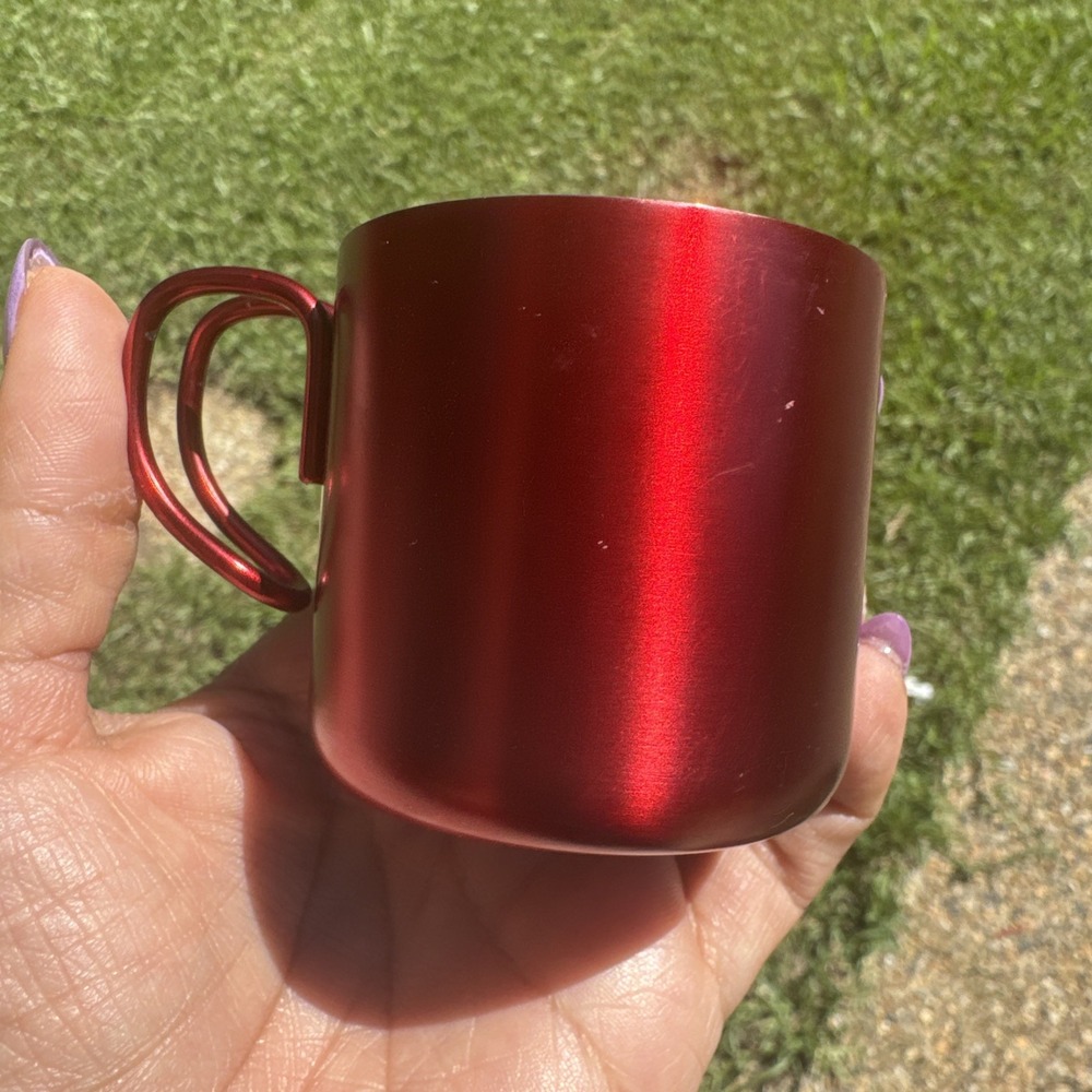 STARBUCKS 3 Oz. 89 ml Mini Espresso Shot Cup Mug Red Metal Stainless 2017 Coffee - Picture 5 of 5